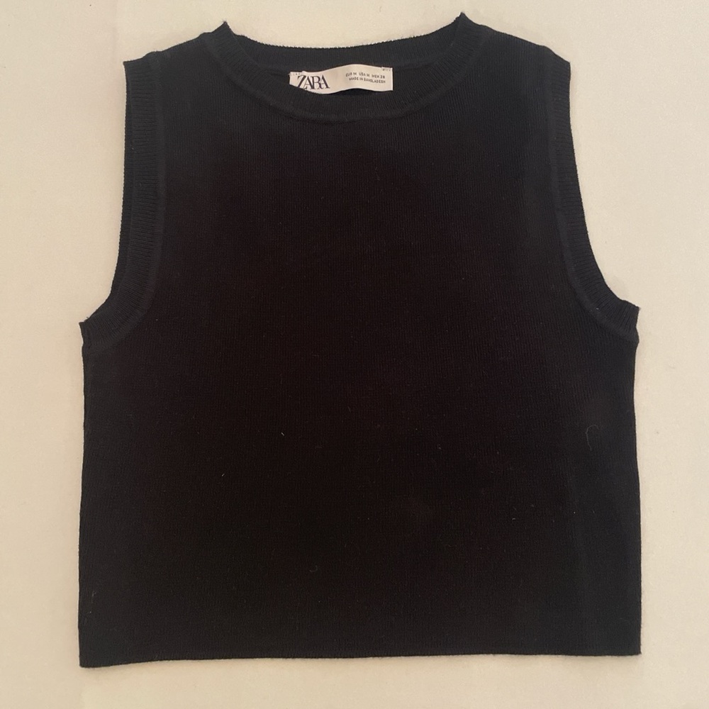 Zara Classic Black Knit Top